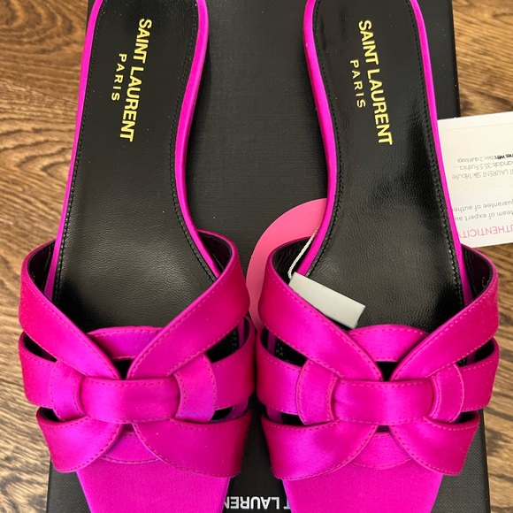 NEW unworn, box and dust bag YSL tribute slides in RARE limited edition pink - Picture 3 of 5